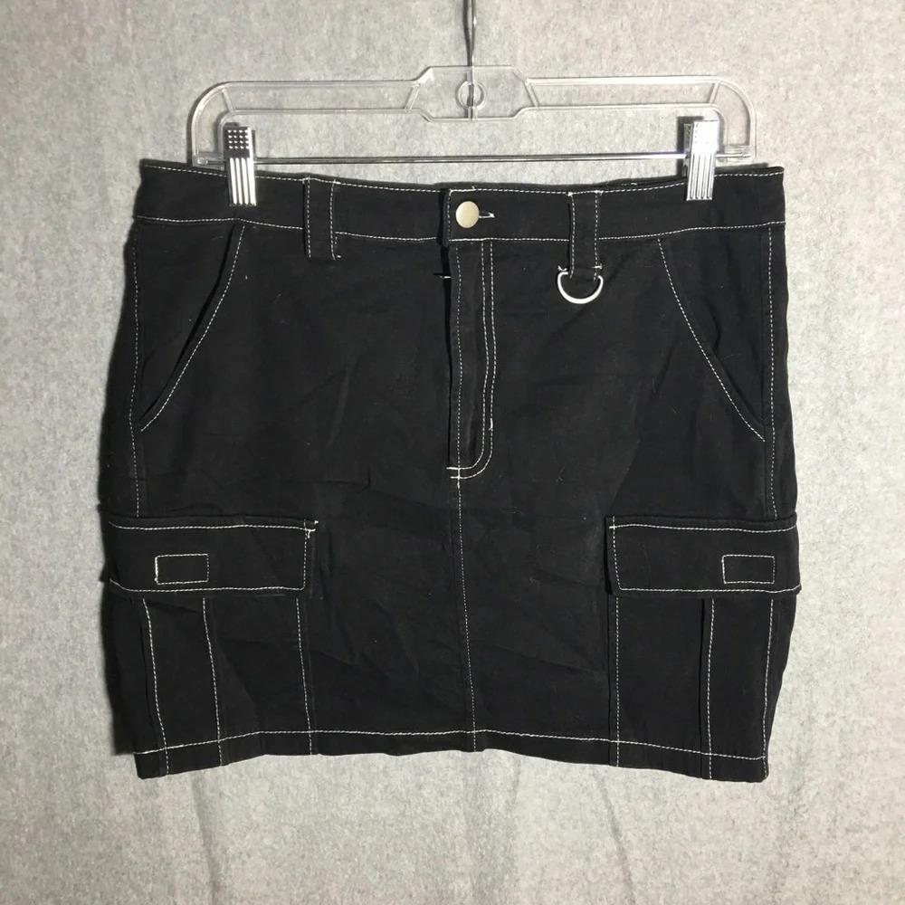 Womens SO Mini Skirt Contrast Stitching Black Casual Summer Club Party Gothic